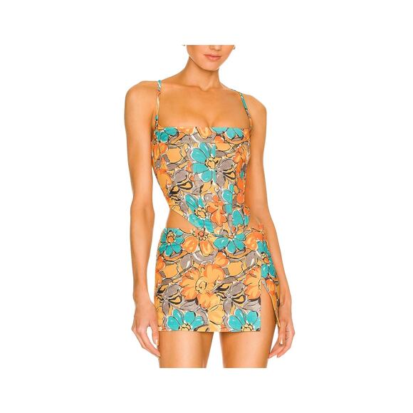 Miaou V Orange Polyester Corset Top Size S - Picture 1 of 4